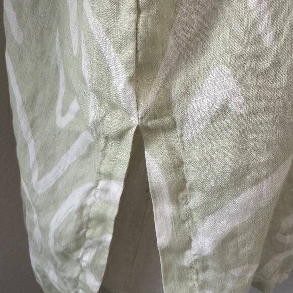 Stone Fox Wear Oversized Shirt Linen Aloe Lines Print Airy Lightweight XS/S - Picture 9 of 14